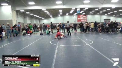 114 lbs 1st Place Match - Colten Jones, Rangers Wrestling Club vs Benjamin Owens, Hanover Hawkeye Youth Wrestlin