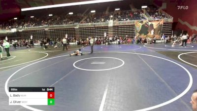 66 lbs Quarterfinal - Lawson Bady, Bear Creek Jr. WC vs James Oliver, West Lake