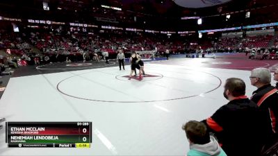 D1-285 lbs 5th Place Match - Nehemiah Lendobeja, Kaukauna vs Ethan McClain, Kenosha Bradford