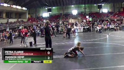 42-46 lbs Quarterfinal - Petra Clarke, Auburn City Rec Wrestling Club vs Madison Kemp, EMF Bobcats Youth Wrestling