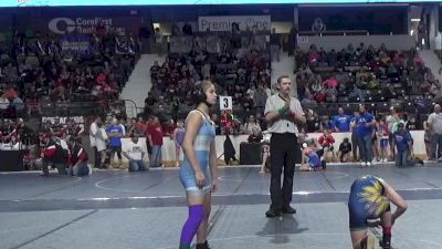 120 lbs Quarterfinal - Jessica Berg, Sunflower Kids Wrestling Club vs Reagan Seifried, Gray Kids