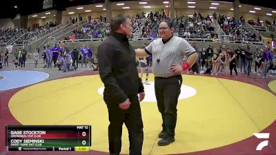 78 lbs Champ. Round 2 - Cody Sieminski, Sweet Home Mat Club vs Gage Stockton, Centennial Mat Club