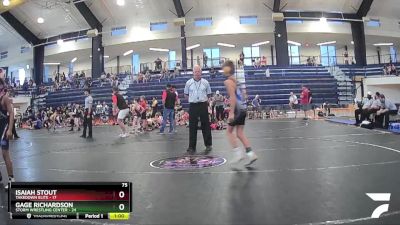 75 lbs Round 3 (8 Team) - Isaiah Stout, Takedown Elite vs Gage Richardson, Storm Wrestling Center