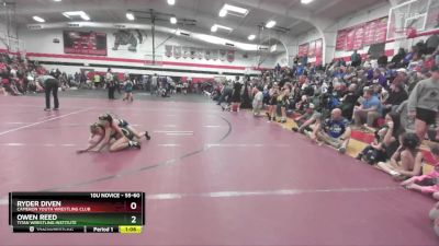 55-60 lbs Round 4 - Ryder Diven, Cameron Youth Wrestling Club vs Owen Reed, Titan Wrestling Institute