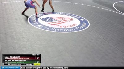 145 lbs Champ. Round 1 - Nicholas Hernandez, East Bakersfield High School Wrestling vs Liam Gonzalez, Ramona Dawg Pound Wrestling Club