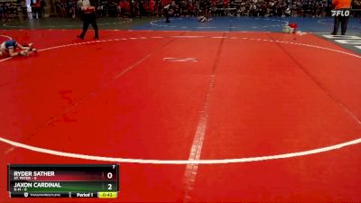 50 lbs Semis (4 Team) - Jaxon Cardinal, K-M vs Ryder Sather, St. Peter