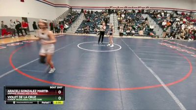 120 lbs Quarterfinal - Violet De La Cruz, Conroe Woodlands College Park vs Araceli Gonzalez Martinez, Dripping Springs High School