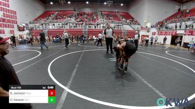 85-90 lbs Quarterfinal - Gunner Jackson, Tecumseh Takedown Club vs David Salazar, OKC Saints Wrestling