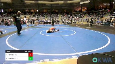 64 lbs Consi Of 16 #2 - Fysher Harris, Chandler Takedown Club vs Kasten Pitmon, Sulphur Youth Wrestling Club