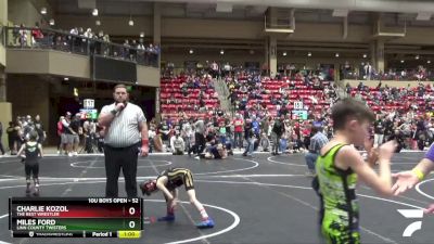 52 lbs Quarterfinal - Miles Ford, Linn County Twisters vs Charlie Kozol, The Best Wrestler