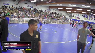 157 lbs Cons. Round 3 - Justice Peterson, Hidden Valley Mustangs vs Andrew Morgan, McMinnville Mat Club