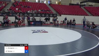 125 lbs 7th Place - Lauren Zaragoza, Brawley Union High School Wrestling vs Danica Torres, Arizona Girls Wrestling