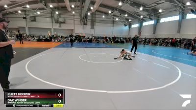 52 lbs Champ. Round 1 - Dax Winger, Randall Youth Wrestling Club vs Rhett Hooper, West Amarillo Wrestling Club