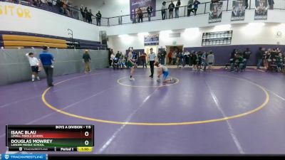 115 lbs Cons. Semi - Douglas Mowrey, Lander Middle School vs Isaac Blau, Lovell Middle School