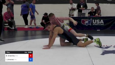 70 kg Cons 16 #2 - Boeden Greenley, Bison Wrestling Club vs Isaias Jimenez, Valiant Wrestling Club