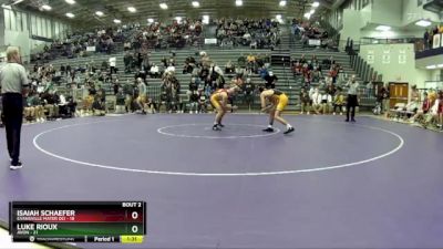 126 lbs Quarterfinals (8 Team) - Isaiah Schaefer, Evansville Mater Dei vs Luke Rioux, Avon