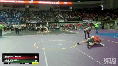 D 2 182 lbs Semifinal - Luke Brunson, Caddo Magnet vs Anthony Denova, Brusly