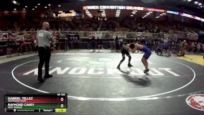 3A 126 lbs Quarterfinal - Raymond Cavey, West Orange vs Gabriel Tellez, Southwest Miami