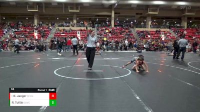 64 lbs Cons. Round 2 - Brett Jaeger, Dodge City Wrestling Academy vs Riley Tuttle, Ottawa County Wrestling Club