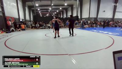 215 lbs Champ. Round 1 - Oliver Bryson, Hoquiam Jr. Grizzly Wrestling Club vs Malakai Laititi, FordDynastyWrestlingClub