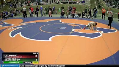 43 lbs Semifinal - Jayden Crisman, Oregon City Kids Club vs Leo Navarro, Legacy Elite Wrestling Club