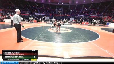 3A 170 lbs Cons. Round 1 - Johnnie Robertson, Carol Stream (Glenbard North) vs Sedeeq Al Obaidi, Wheaton (W. Warrenville South)