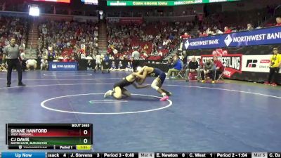 2A-120 lbs Cons. Round 4 - CJ Davis, Notre Dame, Burlington vs Shane Hanford, West Marshall