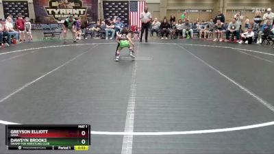 52 lbs Quarterfinal - Greyson Elliott, SDWA vs Dawsyn Brooks, Swamp Fox Wrestling Club