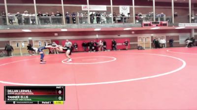 145 lbs Quarterfinal - Dillan Lerwill, Sugar Salem High School vs Tanner Ellis, Blackfoot High School