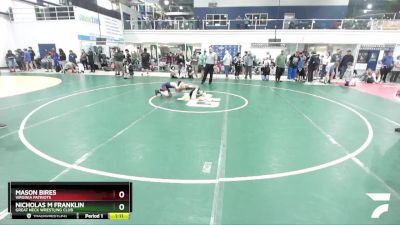 77 lbs Quarterfinal - Mason Bires, Virginia Patriots vs Nicholas M Franklin, Great Neck Wrestling Club