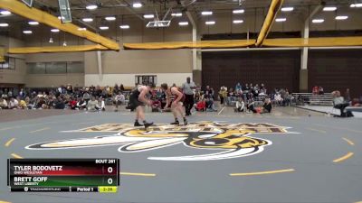 165 lbs Semifinal - Brett Goff, West Liberty vs Tyler Bodovetz, Ohio Wesleyan