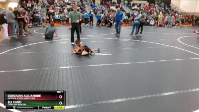 41 lbs Cons. Round 1 - Donovan Alejandre, Eastside Youth Wrestling vs Eli Cano, Carolina Reapers