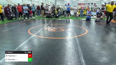 E-125 lbs Quarterfinal - Malachi Kapenga, MI vs Adom Sharpley, OH