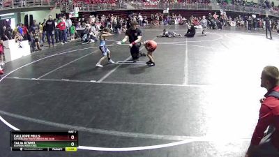 50-52 lbs Quarterfinal - Calliope Mills, Sutherland Youth Wrestling Club vs Talia Kowel, Elkhorn Wrestling