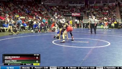 3A-126 lbs Champ. Round 1 - Isaiah Price, Cedar Rapids Washington vs Jacob Moeckly, North Polk