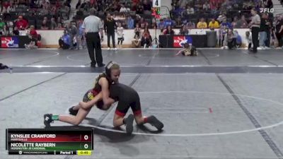 65 lbs Quarterfinal - Kynslee Crawford, Marysville vs Nicolette Raybern, Hoisington Jr Cardinal