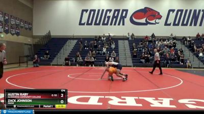 174 lbs Semifinal - Austin Raby, Clackamas Community College vs Zack Johnson, Snow