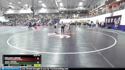 141 lbs Cons. Round 1 - William Loecke, Colorado School Of Mines vs Zack Wicks, Graceland University