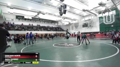 170 lbs Cons. Round 3 - Maya Ramirez, Sunnyslope vs Sava`nah Norte, Beaumont