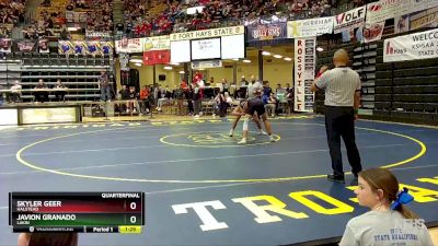 150 lbs Quarterfinal - Skyler Geer, Halstead vs Javion Granado, Lakin