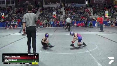 55 lbs Cons. Round 1 - Rowdie Bond, DC Gold vs Andalyn Hogan, WR- Topeka Blue Thunder