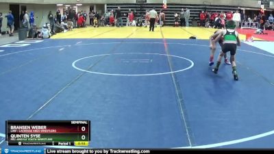 70 lbs Semifinal - Bransen Weber, LAW - Lacrosse Area Wrestlers vs Quinten Syse, Pec-Argyle Youth Wrestling