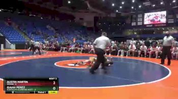 132 lbs Quarterfinals (8 Team) - Isaiah Perez, Glen Ellyn (Glenbard West) vs Austin Martin, DeKalb