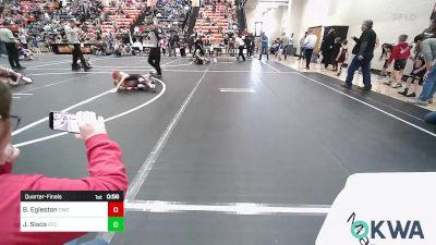 43 lbs Quarterfinal - Bentlee Egleston, Claremore Wrestling Club vs Jenson Sisco, Owasso Takedown Club