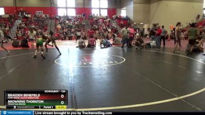 120 lbs Cons. Round 2 - Braeden Benefield, Fort Payne Youth Wrestling vs Browning Thornton, Mountain Brook