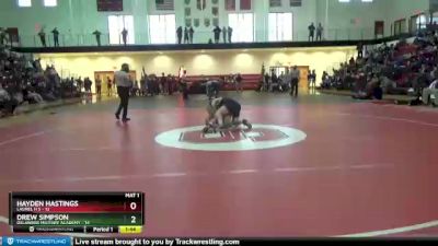 160 lbs Semifinals (8 Team) - Hayden Hastings, Laurel H S vs Drew Simpson, Delaware Military Academy