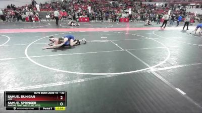 130 lbs Cons. Round 5 - Samuel Springer, Mineral Point Wrestling, RT El vs Samuel Dunigan, LAW