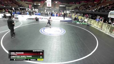 187 lbs Quarterfinal - Arel Francke, California vs Christian James Timms, Vacaville Wrestling Club