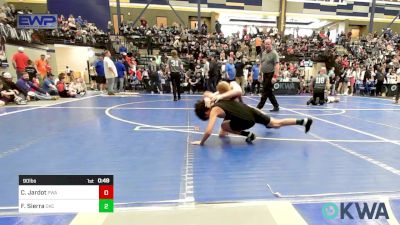 90 lbs Consi Of 4 - Carson Jardot, Perry Wrestling Academy vs Fernando Sierra, OKC Saints Wrestling