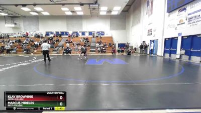 133 lbs Quarterfinal - Klay Browning, Sierra College vs Marcus Mireles, Delta College